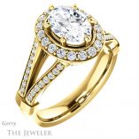Oval Shaped Forever One Moissanite Engagement Ring #GTJ1006-oval-fo-y 4 Oval Shaped Forever One Moissanite Engagement Ring #GTJ1006-oval-fo-y