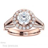 Round Cut Forever One Moissanite Engagement Ring #GTJ1006-round-fo-r 1 Round Cut Forever One Moissanite Engagement Ring #GTJ1006-round-fo-r