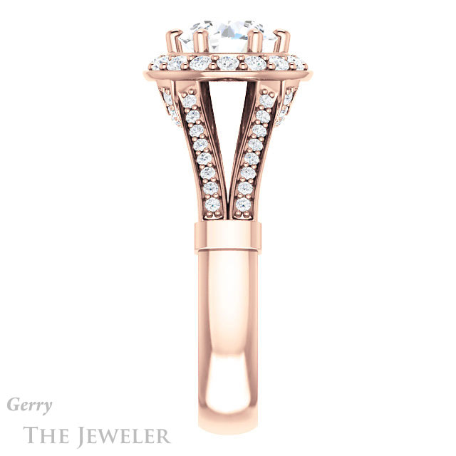 Round Cut Forever One Moissanite Engagement Ring #GTJ1006-round-fo-r 3 Round Cut Forever One Moissanite Engagement Ring #GTJ1006-round-fo-r