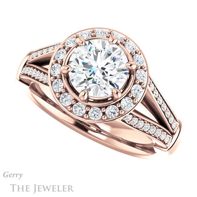 Round Cut Forever One Moissanite Engagement Ring #GTJ1006-round-fo-r 5 Round Cut Forever One Moissanite Engagement Ring #GTJ1006-round-fo-r