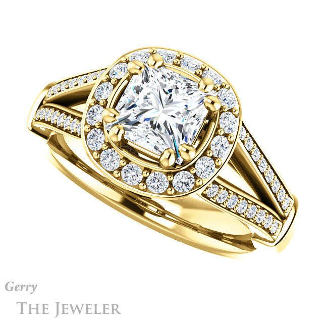 Princess Cut Forever One Moissanite Engagement Ring #GTJ1006-square-fo-y 5 Princess Cut Forever One Moissanite Engagement Ring #GTJ1006-square-fo-y