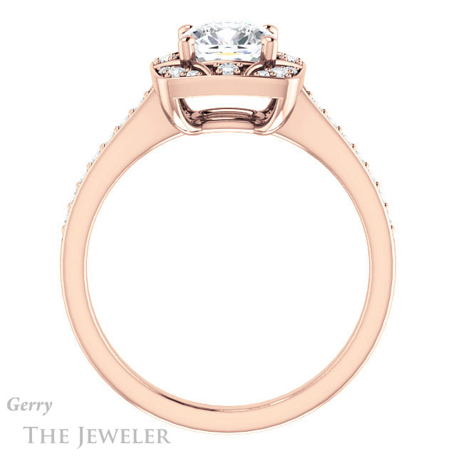 Cushion Cut Forever One Moissanite Engagement Ring #GTJ1009-cushion-fo-r