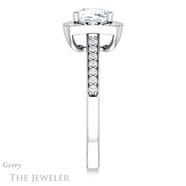 Cushion Cut Forever One Moissanite Engagement Ring #GTJ1009-cushion-fo-w 3 Cushion Cut Forever One Moissanite Engagement Ring #GTJ1009-cushion-fo-w