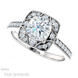 Cushion Cut Forever One Moissanite Engagement Ring #GTJ1009-cushion-fo-w 5 Cushion Cut Forever One Moissanite Engagement Ring #GTJ1009-cushion-fo-w