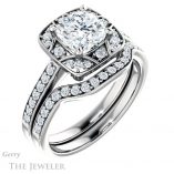 Cushion Cut Forever One Moissanite Engagement Ring #GTJ1009-cushion-fo-w 6 Cushion Cut Forever One Moissanite Engagement Ring #GTJ1009-cushion-fo-w