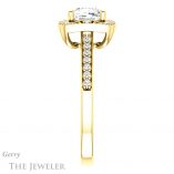 Cushion Cut Forever One Moissanite Engagement Ring #GTJ1009-cushion-fo-y 3 Cushion Cut Forever One Moissanite Engagement Ring #GTJ1009-cushion-fo-y