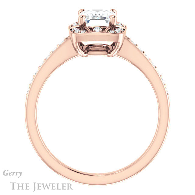 Emerald Cut Forever One Moissanite Engagement Ring #GTJ1009-emerald-fb-r 2 Emerald Cut Forever Brilliant Moissanite Engagement Ring #GTJ1009-emerald-fb-r