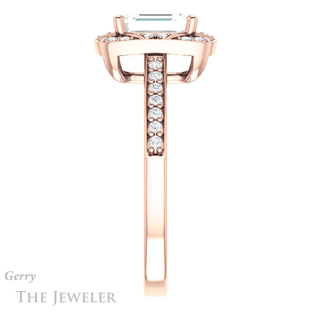 Emerald Cut Forever One Moissanite Engagement Ring #GTJ1009-emerald-fb-r 3 Emerald Cut Forever Brilliant Moissanite Engagement Ring #GTJ1009-emerald-fb-r
