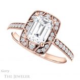 Emerald Cut Forever One Moissanite Engagement Ring #GTJ1009-emerald-fb-r 5 Emerald Cut Forever Brilliant Moissanite Engagement Ring #GTJ1009-emerald-fb-r
