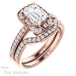 Emerald Cut Forever One Moissanite Engagement Ring #GTJ1009-emerald-fb-r 6 Emerald Cut Forever Brilliant Moissanite Engagement Ring #GTJ1009-emerald-fb-r