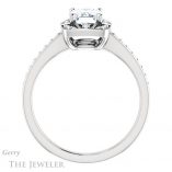 Emerald Cut Forever One Moissanite Engagement Ring #GTJ1009-emerald-fb-w 2 Emerald Cut Forever Brilliant Moissanite Engagement Ring #GTJ1009-emerald-fb-w