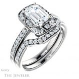 Emerald Cut Forever One Moissanite Engagement Ring #GTJ1009-emerald-fb-w 6 Emerald Cut Forever Brilliant Moissanite Engagement Ring #GTJ1009-emerald-fb-w