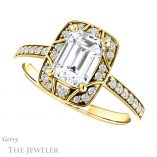 Emerald Cut Forever Brilliant Moissanite Engagement Ring #GTJ1009-emerald-fb-y