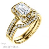 Emerald Cut Forever Brilliant Moissanite Engagement Ring #GTJ1009-emerald-fb-y