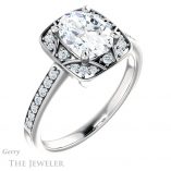 Oval Shaped Forever One Moissanite Engagement Ring #GTJ1009-oval-fo-w 4 Oval Shaped Forever One Moissanite Engagement Ring #GTJ1009-oval-fo-w