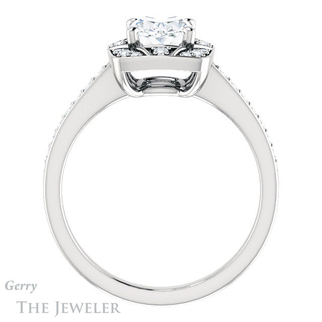 Oval Shaped Forever One Moissanite Engagement Ring #GTJ1009-oval-fo-w 2 Oval Shaped Forever One Moissanite Engagement Ring #GTJ1009-oval-fo-w