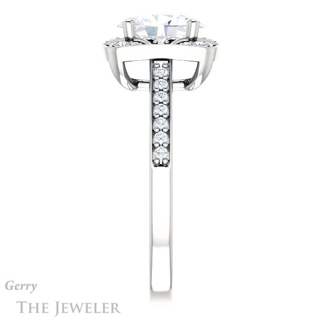 Oval Shaped Forever One Moissanite Engagement Ring #GTJ1009-oval-fo-w 3 Oval Shaped Forever One Moissanite Engagement Ring #GTJ1009-oval-fo-w