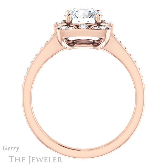 Round Cut Forever One Moissanite Engagement Ring #GTJ1009-round-fo-r