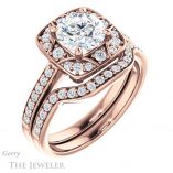 Round Cut Forever One Moissanite Engagement Ring #GTJ1009-round-fo-r 6 Round Cut Forever One Moissanite Engagement Ring #GTJ1009-round-fo-r