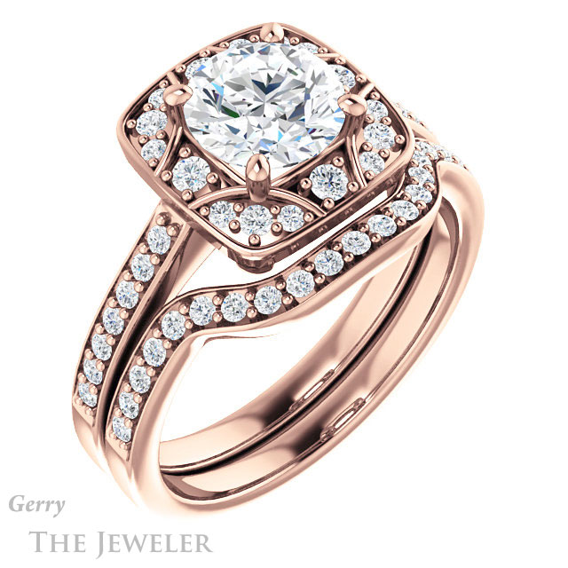 Round Cut Forever One Moissanite Engagement Ring #GTJ1009-round-fo-r 6 Round Cut Forever One Moissanite Engagement Ring #GTJ1009-round-fo-r