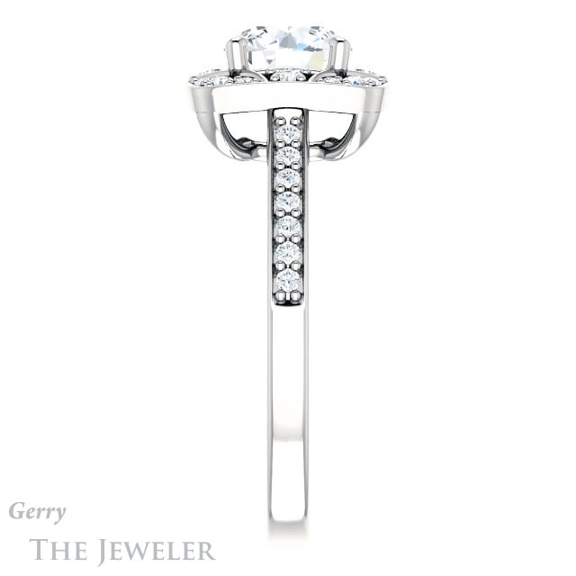 Round Cut Forever One Moissanite Engagement Ring #GTJ1009-round-fo-w 3 Round Cut Forever One Moissanite Engagement Ring #GTJ1009-round-fo-w