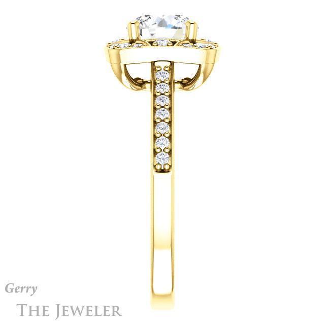 Round Cut Forever One Moissanite Engagement Ring #GTJ1009-round-fo-y 3 Round Cut Forever One Moissanite Engagement Ring #GTJ1009-round-fo-y