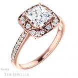 Princess Cut Forever One Moissanite Engagement Ring #GTJ1009-square-fo-r 4 Princess Cut Forever One Moissanite Engagement Ring #GTJ1009-square-fo-r