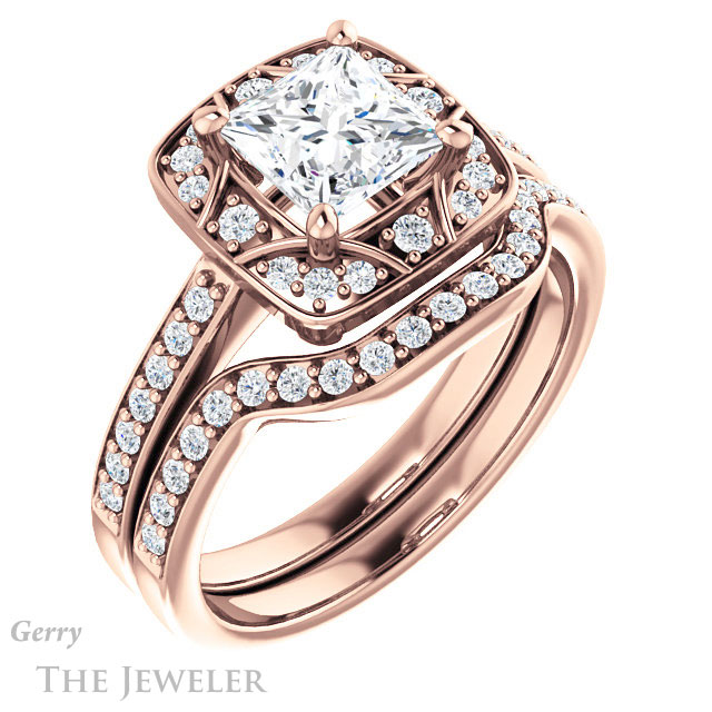 Princess Cut Forever One Moissanite Engagement Ring #GTJ1009-square-fo-r 6 Princess Cut Forever One Moissanite Engagement Ring #GTJ1009-square-fo-r