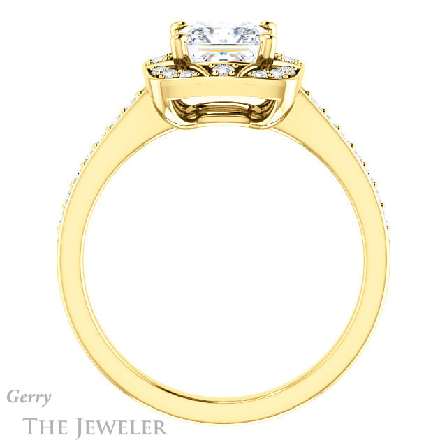 Princess Cut Forever One Moissanite Engagement Ring #GTJ1009-square-fo-y 2 Princess Cut Forever One Moissanite Engagement Ring #GTJ1009-square-fo-y