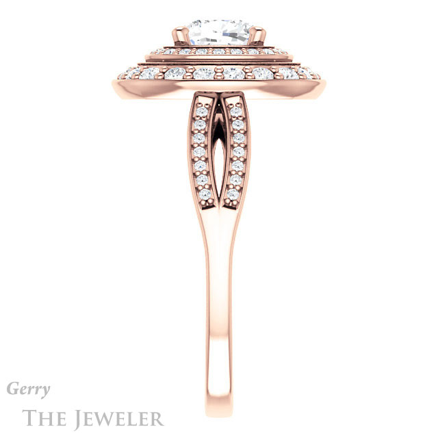 Cushion Cut Forever One Moissanite Engagement Ring #GTJ1010-cushion-fo-r 3 Cushion Cut Forever One Moissanite Engagement Ring #GTJ1010-cushion-fo-r
