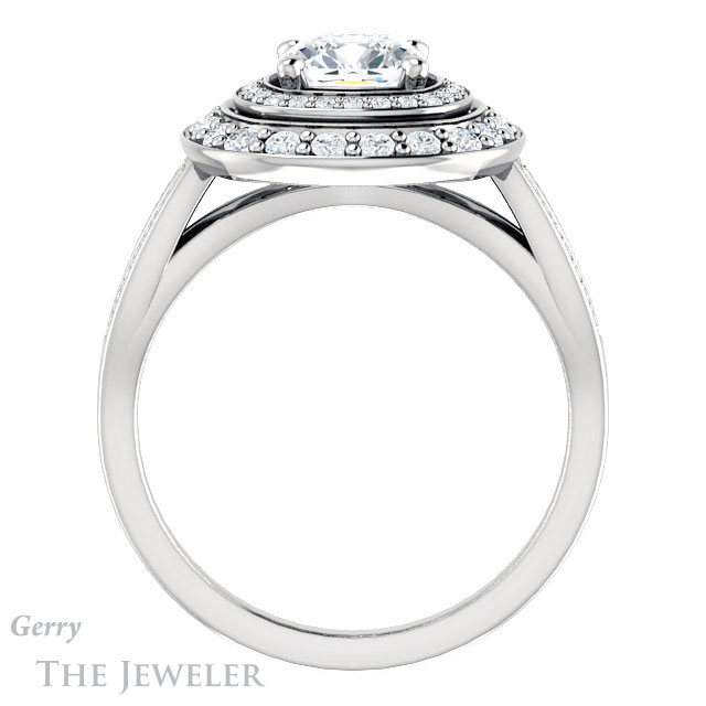 Cushion Cut Forever One Moissanite Engagement Ring #GTJ1010-cushion-fo-w 2 Cushion Cut Forever One Moissanite Engagement Ring #GTJ1010-cushion-fo-w