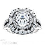 Cushion Cut Forever One Moissanite Engagement Ring #GTJ1010-cushion-fo-w 1 Cushion Cut Forever One Moissanite Engagement Ring #GTJ1010-cushion-fo-w