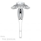 Cushion Cut Forever One Moissanite Engagement Ring #GTJ1010-cushion-fo-w 3 Cushion Cut Forever One Moissanite Engagement Ring #GTJ1010-cushion-fo-w