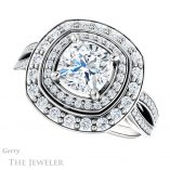 Cushion Cut Forever One Moissanite Engagement Ring #GTJ1010-cushion-fo-w 5 Cushion Cut Forever One Moissanite Engagement Ring #GTJ1010-cushion-fo-w