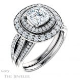 Cushion Cut Forever One Moissanite Engagement Ring #GTJ1010-cushion-fo-w 6 Cushion Cut Forever One Moissanite Engagement Ring #GTJ1010-cushion-fo-w