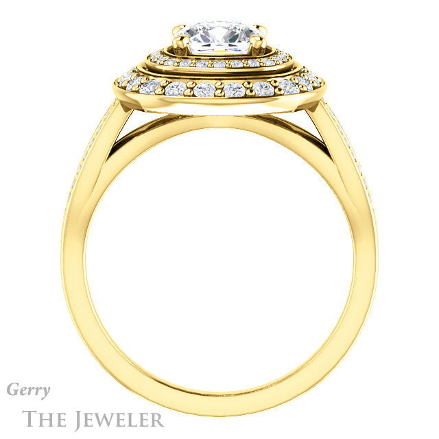 Cushion Cut Forever One Moissanite Engagement Ring #GTJ1010-cushion-fo-y 2 Cushion Cut Forever One Moissanite Engagement Ring #GTJ1010-cushion-fo-y