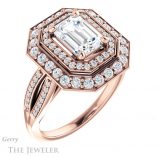 Emerald Cut Forever Brilliant Moissanite Engagement Ring #GTJ1010-emerald-fb-r