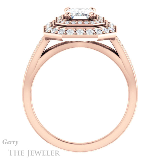 Emerald Cut Forever Brilliant Moissanite Engagement Ring #GTJ1010-emerald-fb-r