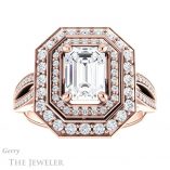 Emerald Cut Forever Brilliant Moissanite Engagement Ring #GTJ1010-emerald-fb-r