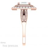 Emerald Cut Forever Brilliant Moissanite Engagement Ring #GTJ1010-emerald-fb-r