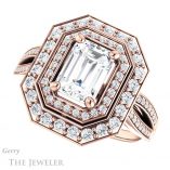 Emerald Cut Forever Brilliant Moissanite Engagement Ring #GTJ1010-emerald-fb-r