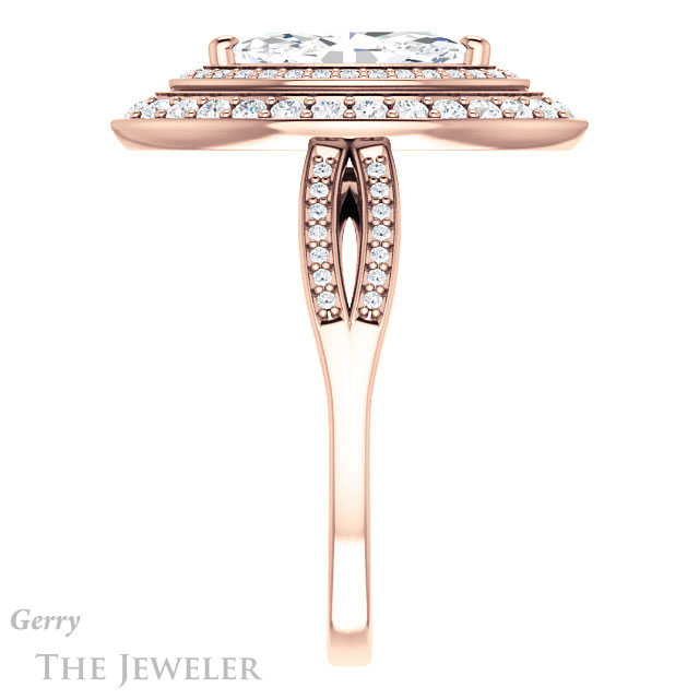 Marquise Cut Forever One Moissanite Engagement Ring #GTJ1010-marquise-fb-r | Gerry The Jeweler Marquise Cut Forever Brilliant Moissanite Engagement Ring #GTJ1010-marquise-fb-r