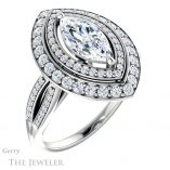 Marquise Cut Forever One Moissanite Engagement Ring #GTJ1010-marquise-fb-w 4 Marquise Cut Forever Brilliant Moissanite Engagement Ring #GTJ1010-marquise-fb-w