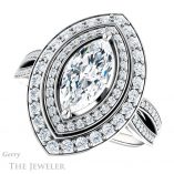 Marquise Cut Forever One Moissanite Engagement Ring #GTJ1010-marquise-fb-w 5 Marquise Cut Forever Brilliant Moissanite Engagement Ring #GTJ1010-marquise-fb-w