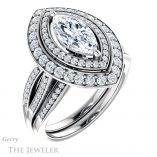 Marquise Cut Forever One Moissanite Engagement Ring #GTJ1010-marquise-fb-w 6 Marquise Cut Forever Brilliant Moissanite Engagement Ring #GTJ1010-marquise-fb-w