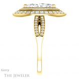 Marquise Cut Forever One Moissanite Engagement Ring #GTJ1010-marquise-fb-y 3 Marquise Cut Forever Brilliant Moissanite Engagement Ring #GTJ1010-marquise-fb-y