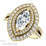 Marquise Cut Forever One Moissanite Engagement Ring #GTJ1010-marquise-fb-y 5 Marquise Cut Forever Brilliant Moissanite Engagement Ring #GTJ1010-marquise-fb-y