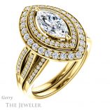 Marquise Cut Forever One Moissanite Engagement Ring #GTJ1010-marquise-fb-y 6 Marquise Cut Forever Brilliant Moissanite Engagement Ring #GTJ1010-marquise-fb-y