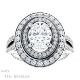 Oval Shaped Forever One Moissanite Engagement Ring #GTJ1010-oval-fo-w 1 Oval Shaped Forever One Moissanite Engagement Ring #GTJ1010-oval-fo-w