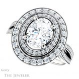 Oval Shaped Forever One Moissanite Engagement Ring #GTJ1010-oval-fo-w 5 Oval Shaped Forever One Moissanite Engagement Ring #GTJ1010-oval-fo-w